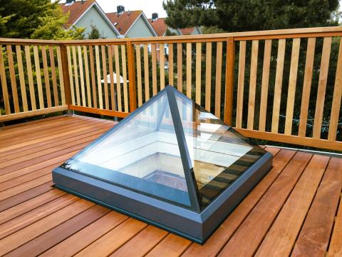 Pyramid Rooflight On A Wooden Roof