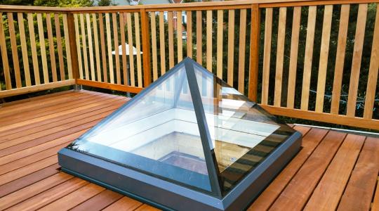 Pyramid Rooflight On A Wooden Roof